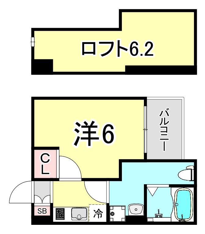 セイシェル(1K/1階)の間取り写真