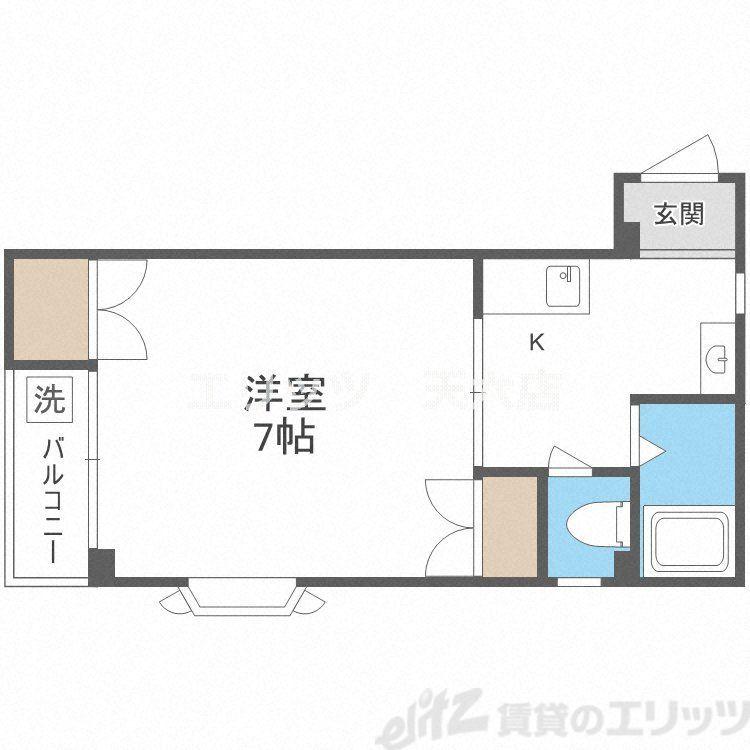 スタンドアップ柴島(1K/3階)の間取り写真