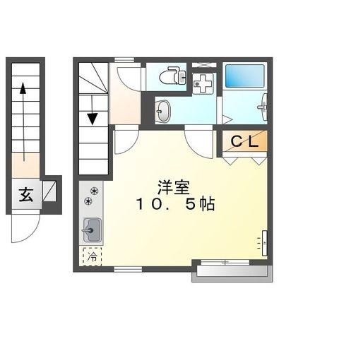 リリィガーデン(ワンルーム/2階)の間取り写真