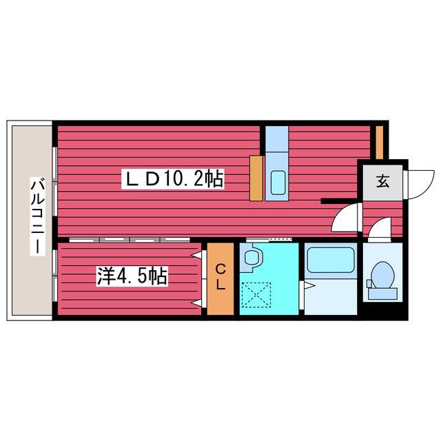アルファスクエア福住2条(1LDK/3階)の間取り写真