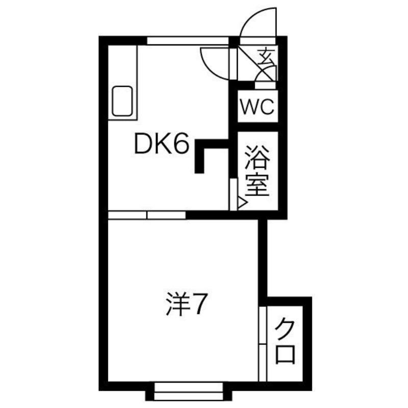 手稲ハイツ(1DK/2階)の間取り写真