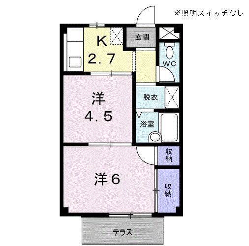 ニューエントピア(2K/1階)の間取り写真