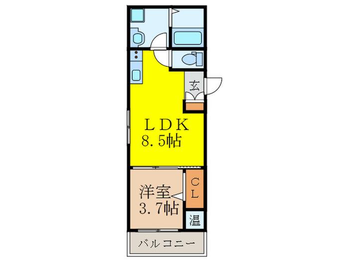 GRANDIR吹田寿町(1LDK/3階)の間取り写真