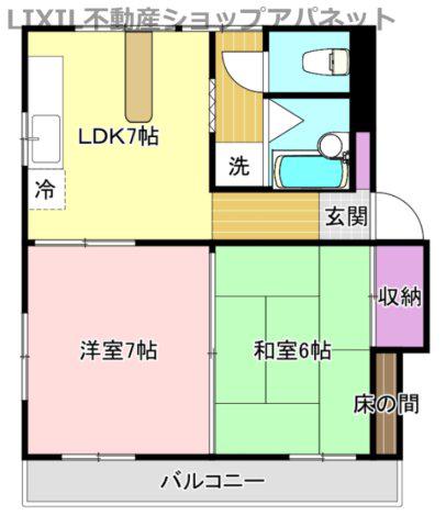 ラドバーンハウスアキバ(2DK/2階)の間取り写真