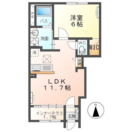グランフォレスト(1LDK/1階)の間取り写真