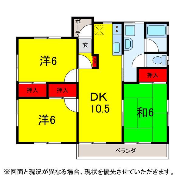 サトウハイツ(3DK/2階)の間取り写真