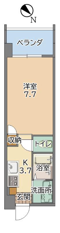 TERRASSE FLEUR(1K/5階)の間取り写真