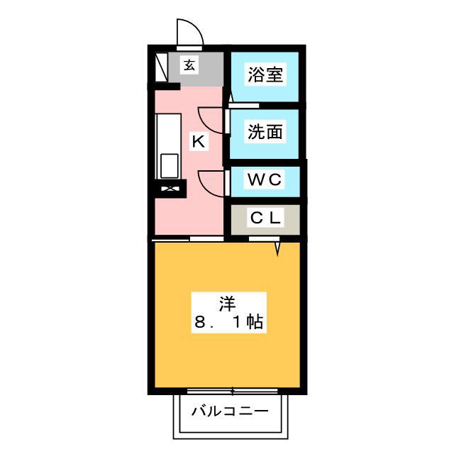 ソフィア平田(1K/1階)の間取り写真