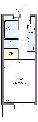 レオパレスラッキー(1K/1階)の間取り写真