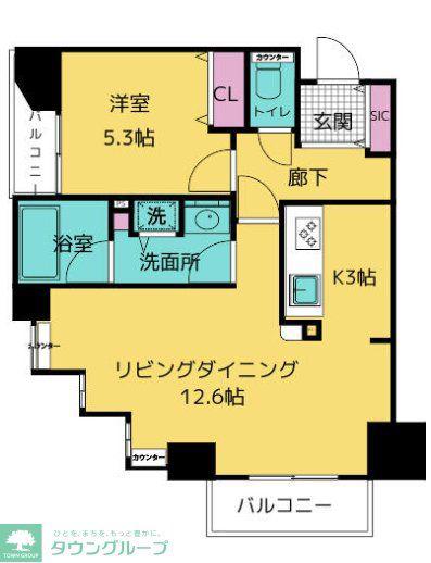 グレイスコート木場(1LDK/4階)の間取り写真