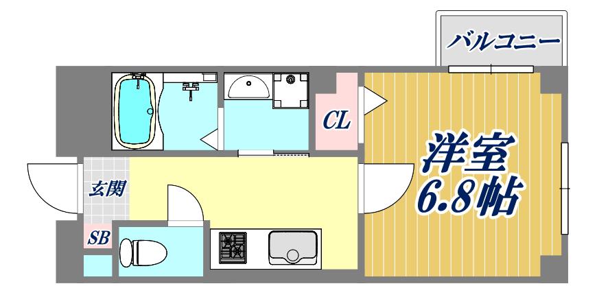ロータスコート2(1K/3階)の間取り写真