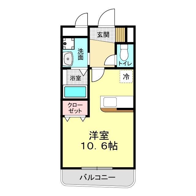 シャンドフレーズII(ワンルーム/1階)の間取り写真