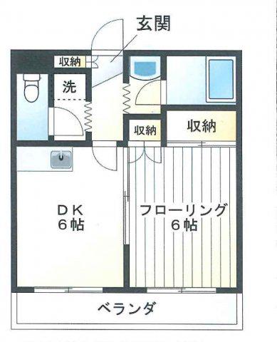 メトロビル志茂(1DK/2階)の間取り写真