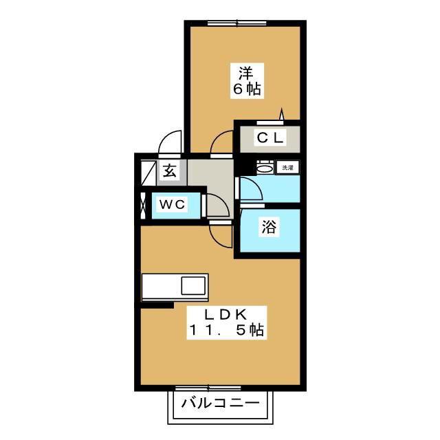 セレーノ西船(1LDK/2階)の間取り写真