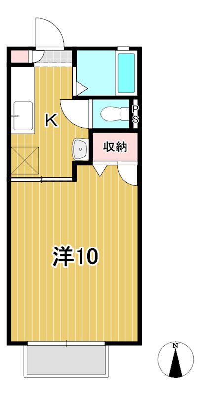 ガーデンフラットメヌエットII(1K/1階)の間取り写真