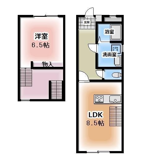 バルモアール(1LDK/4階)の間取り写真