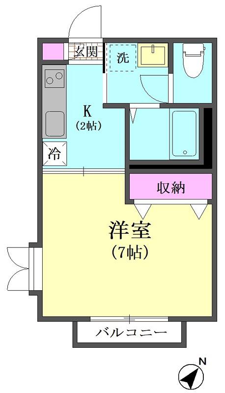 カーサ南馬込(1K/2階)の間取り写真