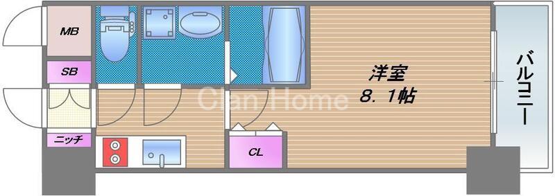 S-RESIDENCE緑橋SERIO(1K/4階)の間取り写真
