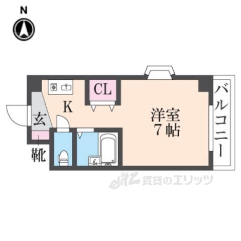 リップル布施イースト(1K/6階)の間取り写真
