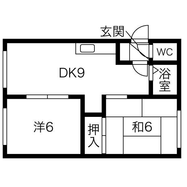 ラフォーレ50(2DK/4階)の間取り写真