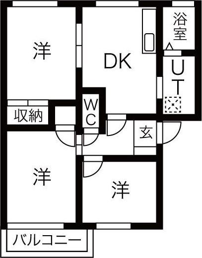 コートビレッジ押沢台(3DK/2階)の間取り写真