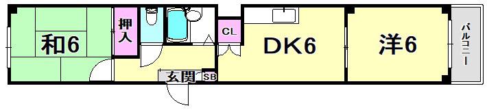 マンションハレクラニ(2DK/3階)の間取り写真
