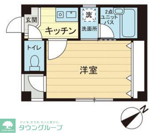 パークハイツ(1K/1階)の間取り写真