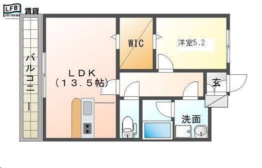 サンシャイン久米(1LDK/1階)の間取り写真