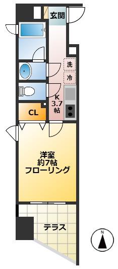 MERE DE REVE(1K/1階)の間取り写真