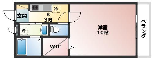 ハイツ・AKUA(1K/3階)の間取り写真