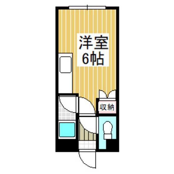 青年公寓(ワンルーム/2階)の間取り写真
