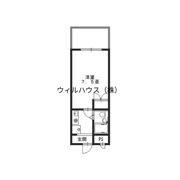 エクセレント羽衣(1K/1階)の間取り写真