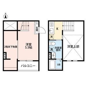 ティーダII(ワンルーム/1階)の間取り写真