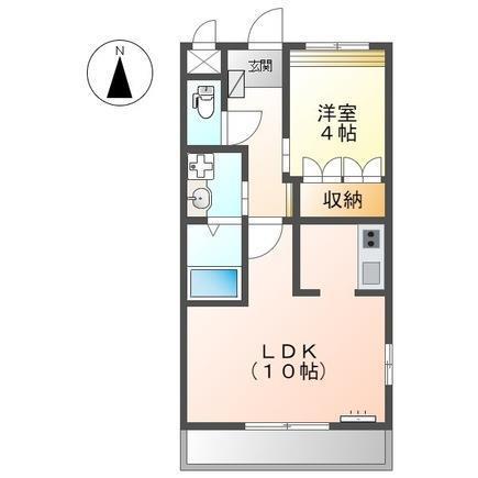 グランデージ・K(1LDK/1階)の間取り写真