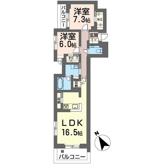 ニゲラパレス(2LDK/1階)の間取り写真