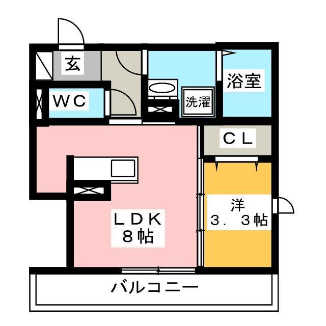 カーサ エスペランサII金岡(1LDK/1階)の間取り写真