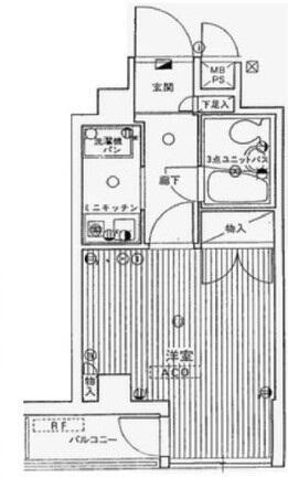 フレックス板橋(1K/8階)の間取り写真