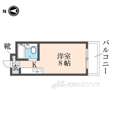 瓢箪山ハイツ(ワンルーム/3階)の間取り写真