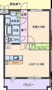 ブエナビスタ(1LDK/1階)の間取り写真