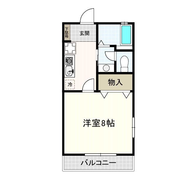 ボワフルールA(1K/1階)の間取り写真
