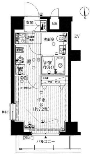 プレール・ドゥーク新御徒町(1K/3階)の間取り写真