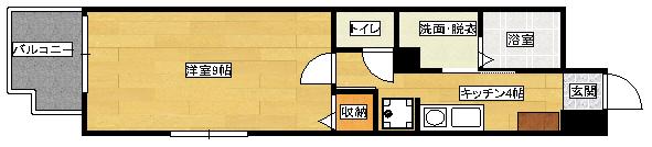 第17友建ビル(1K/5階)の間取り写真