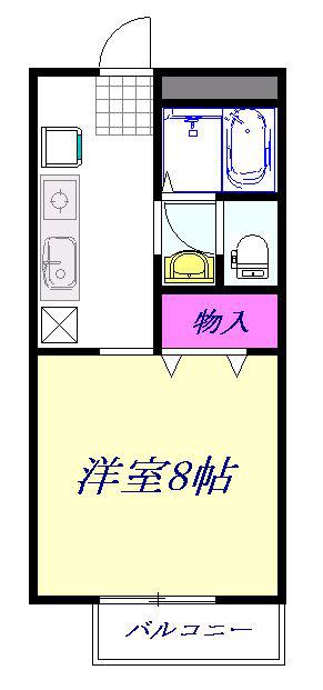 サンガーデンⅡ(1K/2階)の間取り写真