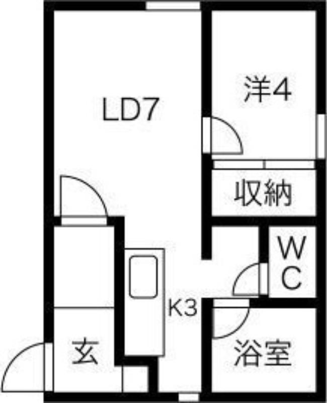 メゾンフタバ(1LDK/3階)の間取り写真