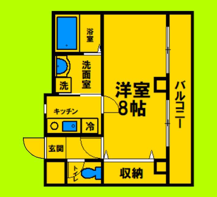 キャストコート(1K/2階)の間取り写真