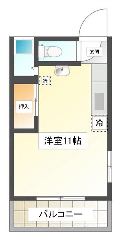 フォートレスC(ワンルーム/3階)の間取り写真