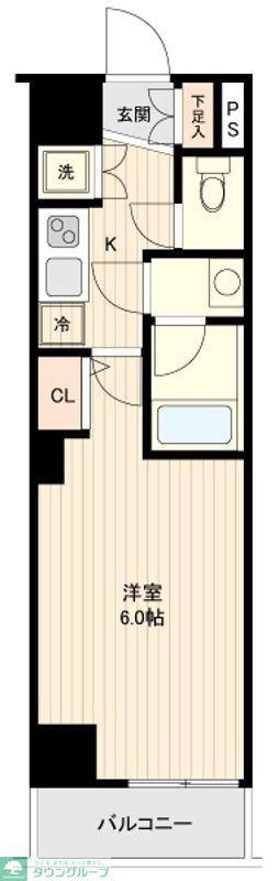プレミアムキューブG上野(1K/6階)の間取り写真
