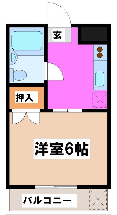 小山ビル(1K/3階)の間取り写真