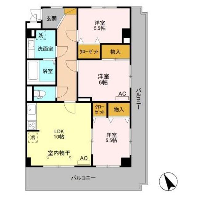 ロイヤルプレイス010(3LDK/4階)の間取り写真