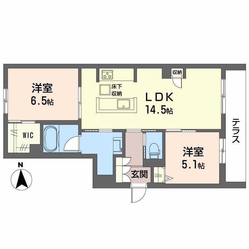 シャーメゾン エスペランサ都島II(2LDK/1階)の間取り写真